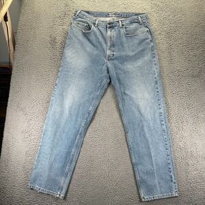 Vintage Gap Jeans Mens 38x32 Blue Cotton Denim Straight Travel Faded Workwear